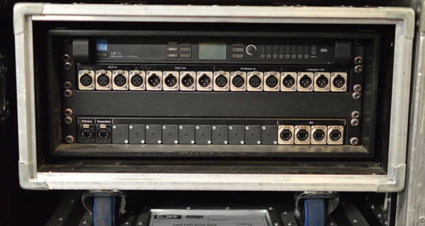 Lake LM44 stage box rack with input and output panels