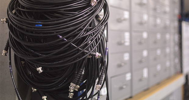 5m BNC cables and microphone storage